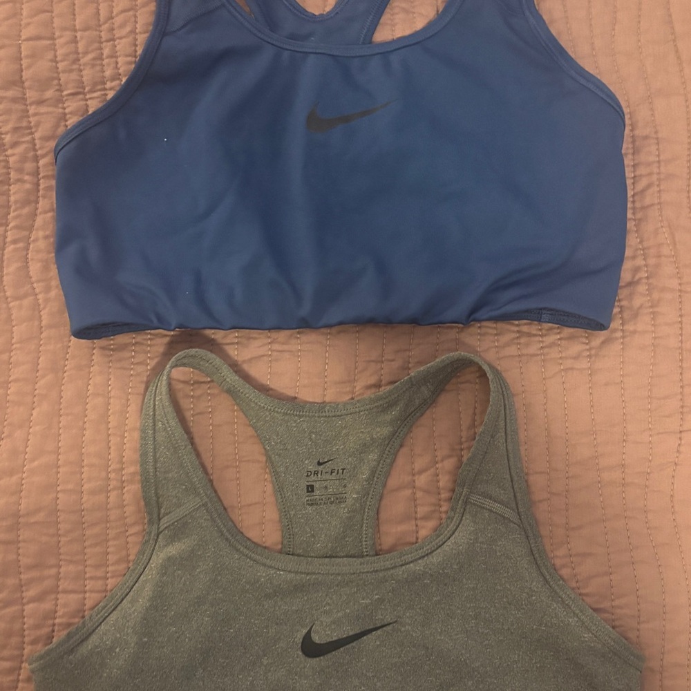 Nike Racerback Sports Bras in Blue and Gray